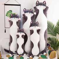 Мягкая игрушка подушка кот темно серый 70 см,90 см,110 см, 130 см