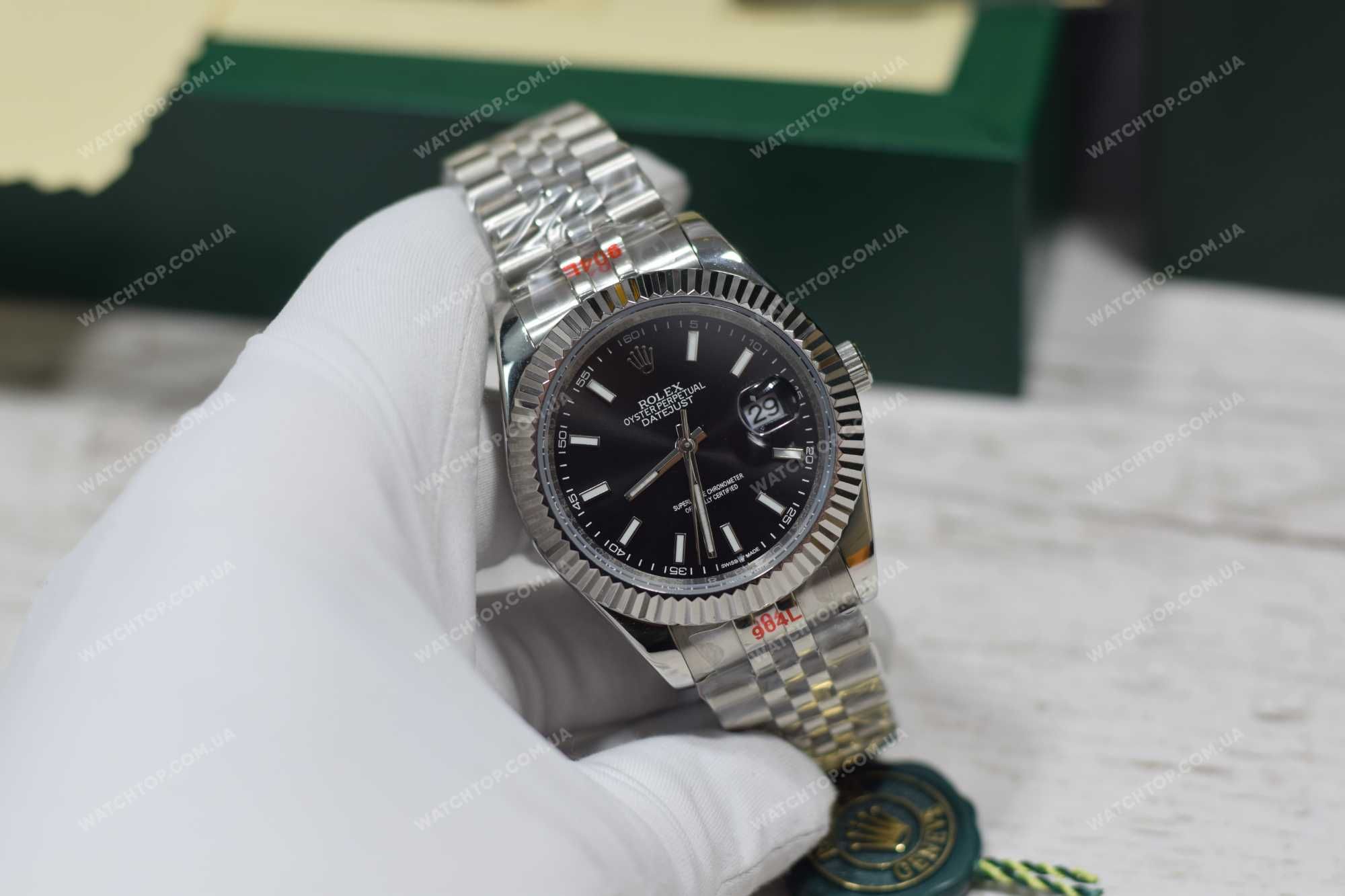 Часы Rolex Datejust 41 mm Silver-Black Ролекс