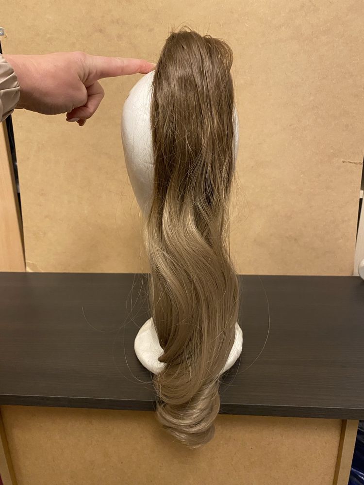 Kitka na klamrze ombre sombre brąz doczep  55 cm włosy syntetyczne