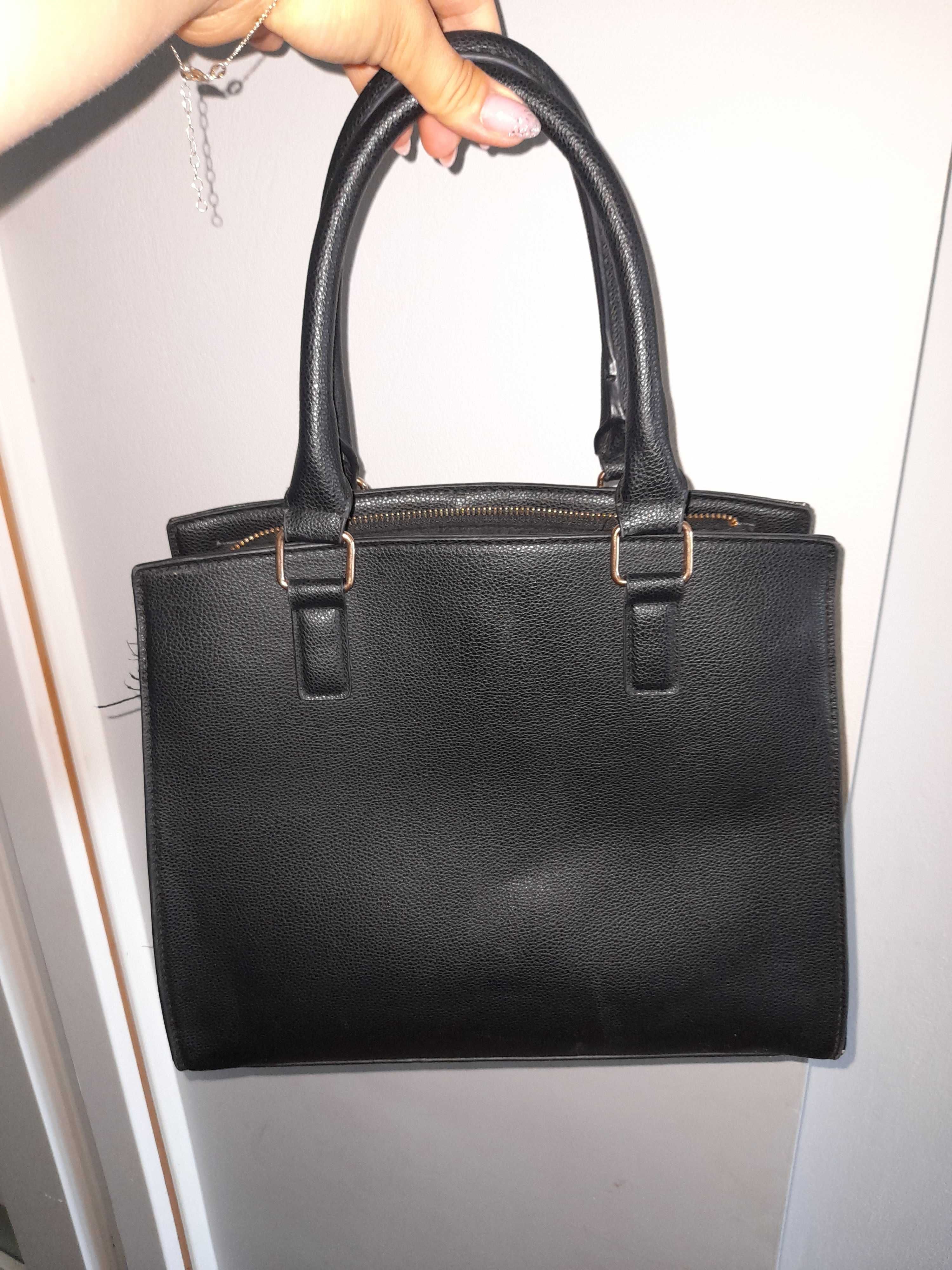 Torebka kuferek czarno żółta duża elegancka a4 xl