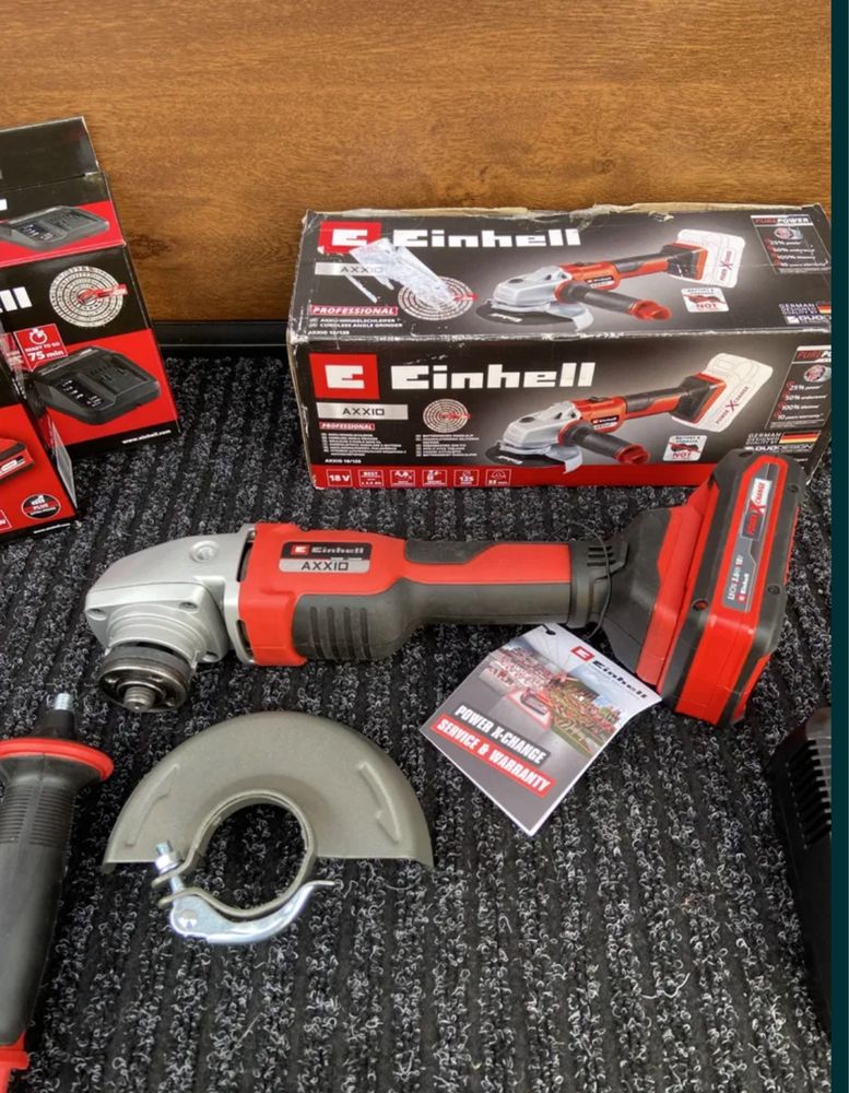 Болгарка (угловая шлифмашина) Einhell аккумуляторная PXC AXXIO 125 мм