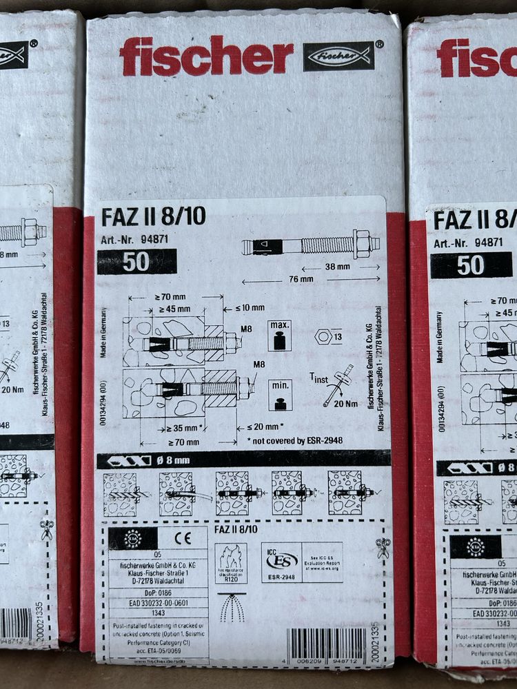 Kotwy sworzniowe Fisher FAZ II 8/10