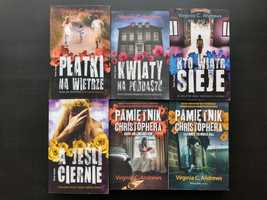 6x Virginia C. Andrews pamiętnik, kwiaty, płatki, wiatr, ciernie