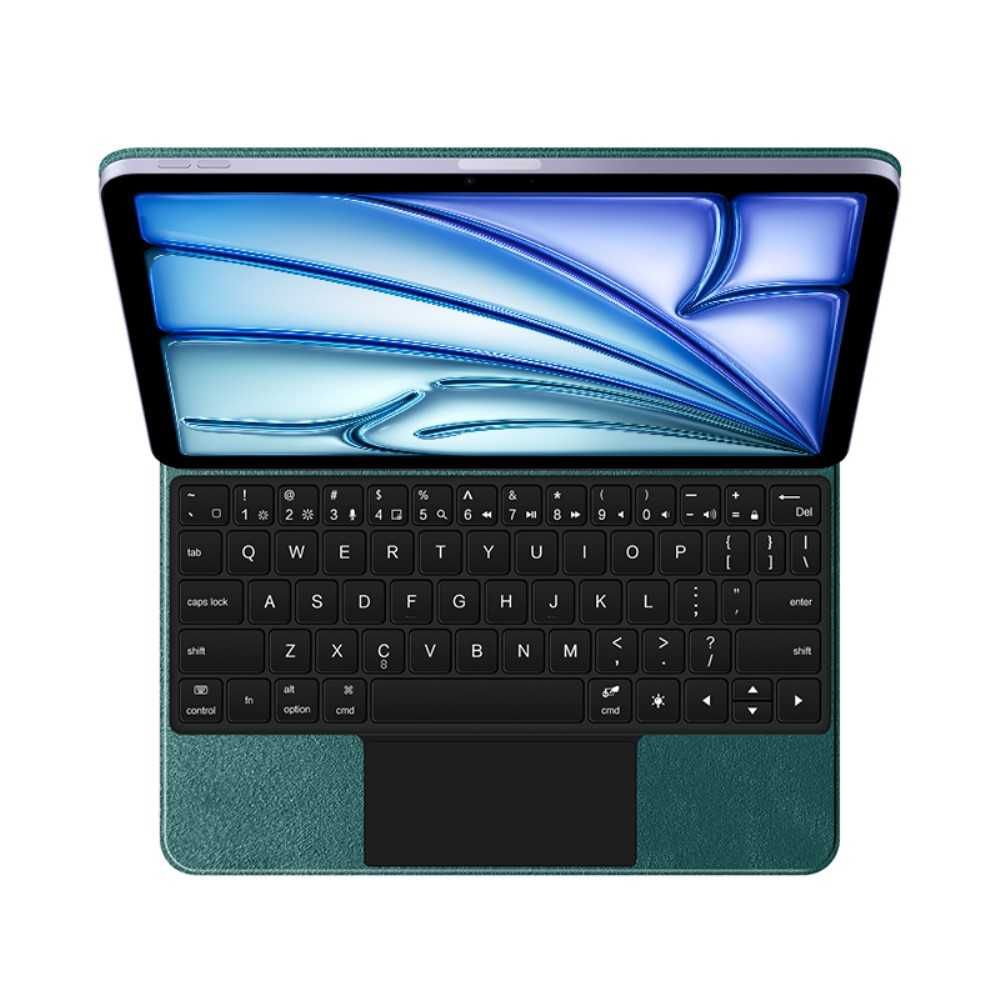 Zielone Magnetyczne Etui Klawiatura TouchPad do iPad Air 13 2024
