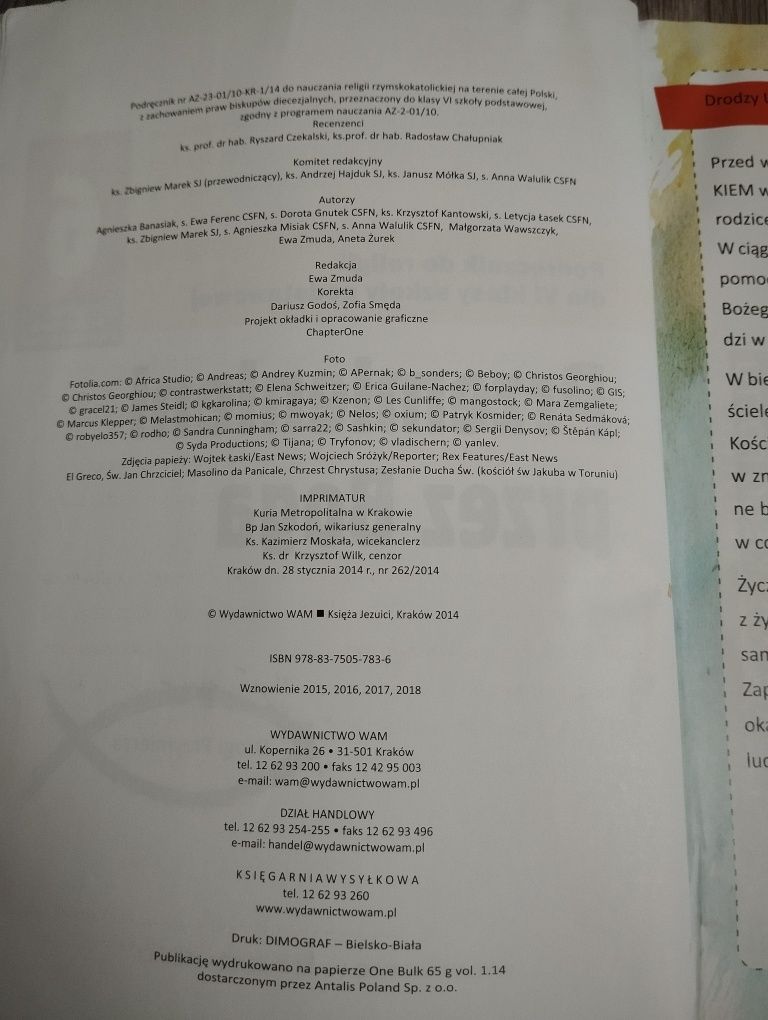 Przemienieni przez Boga klasa 6 - WAM