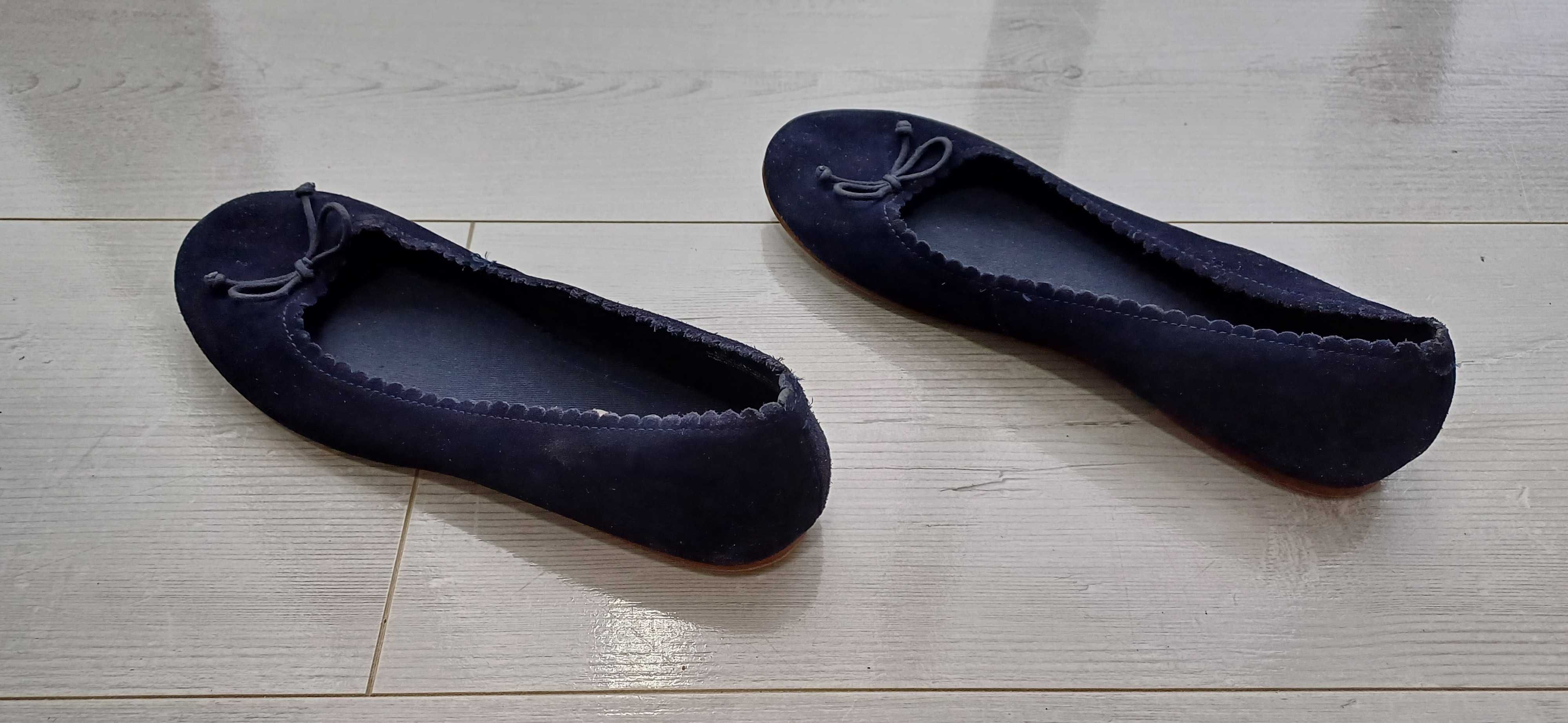 Półbuty Buty Wiosenne Jesienne Letnie Baleriny Granatowe 37 H&M Wysyłk