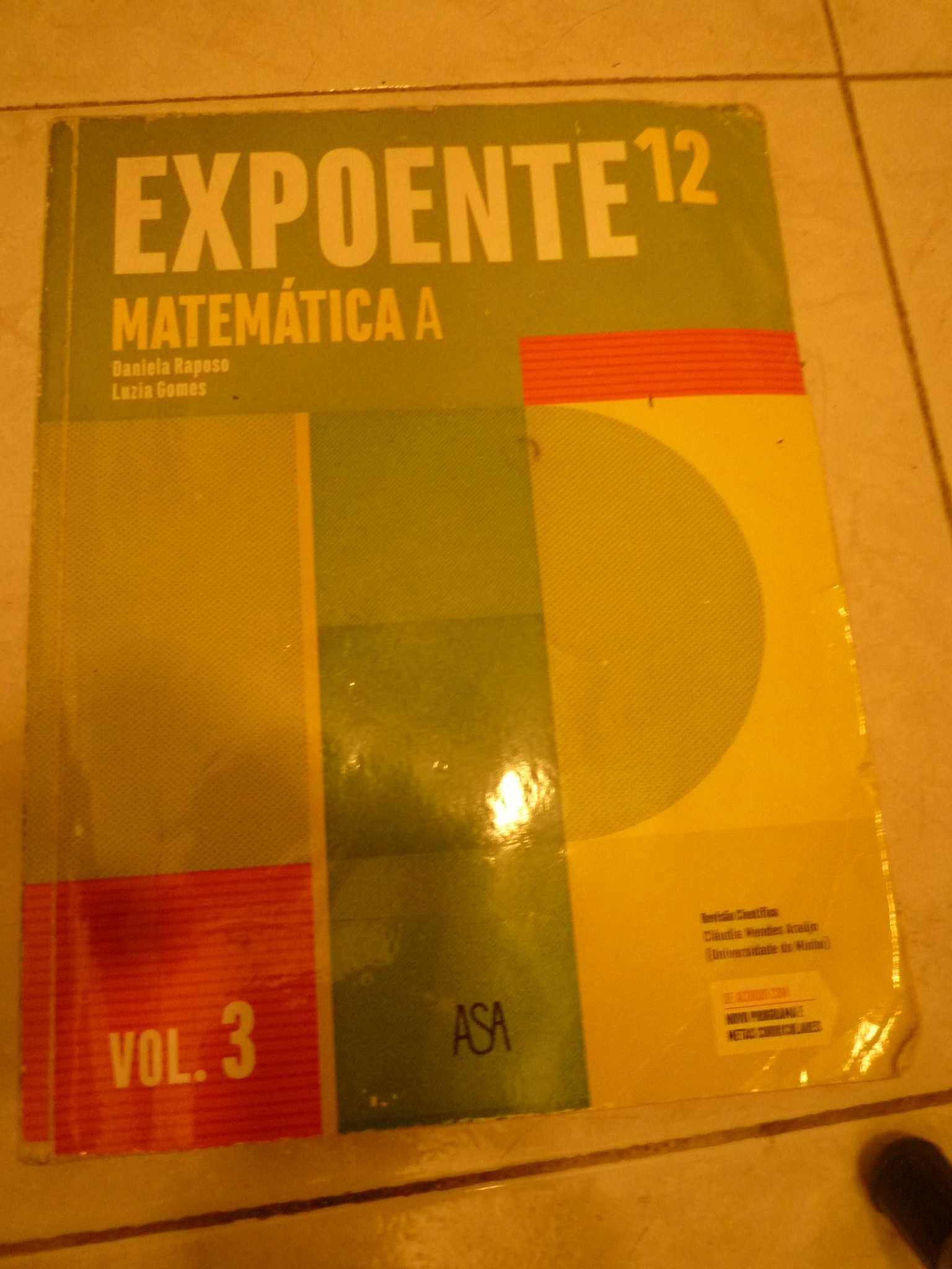 Manual Matemática A 12ºExpoente só o 3º volume Asa editores
