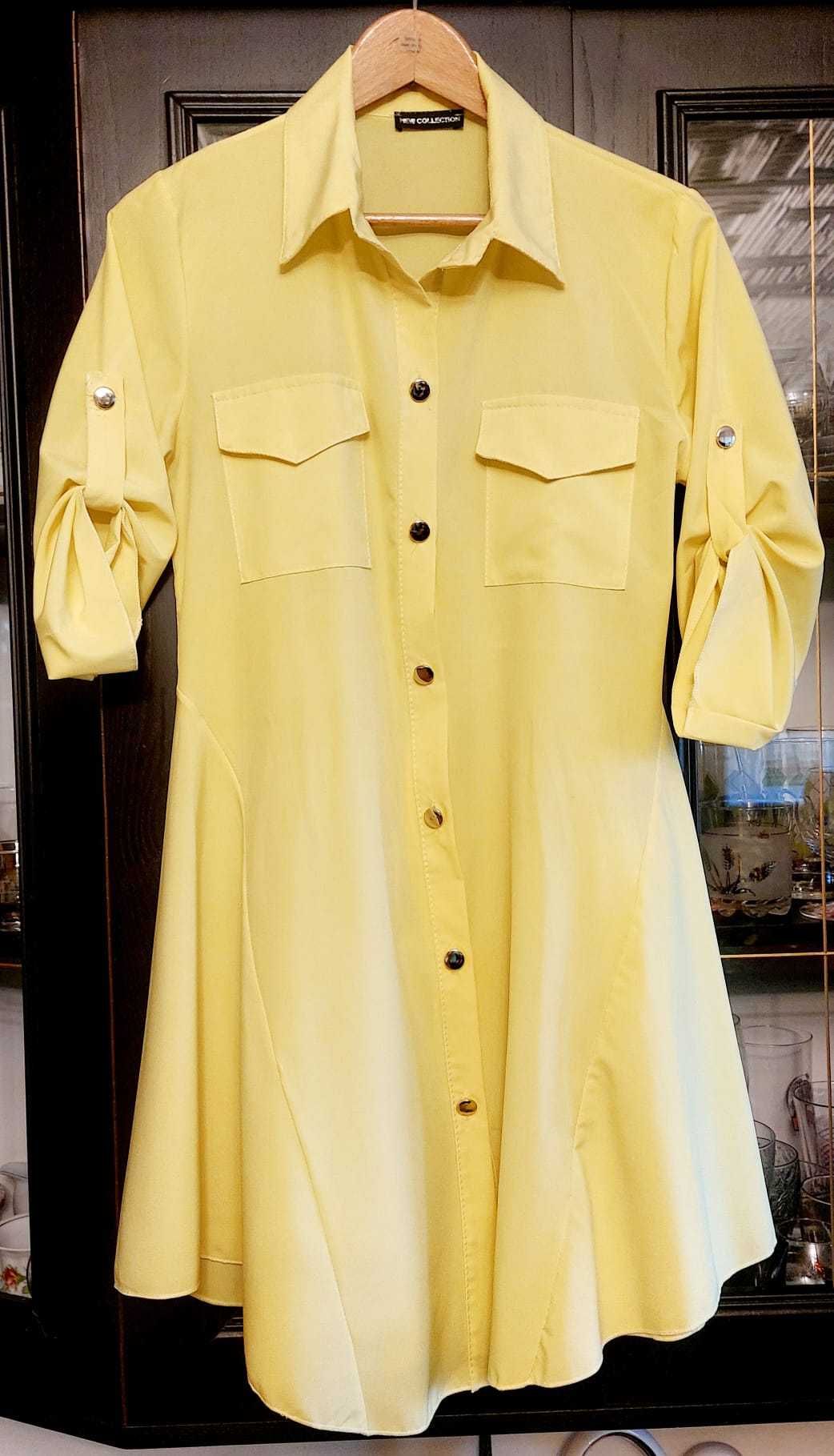 Bluzka tunika w kolorze cytrynki