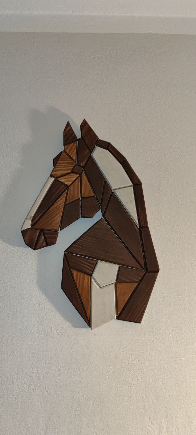Dekoracja ścienna drewniana koń