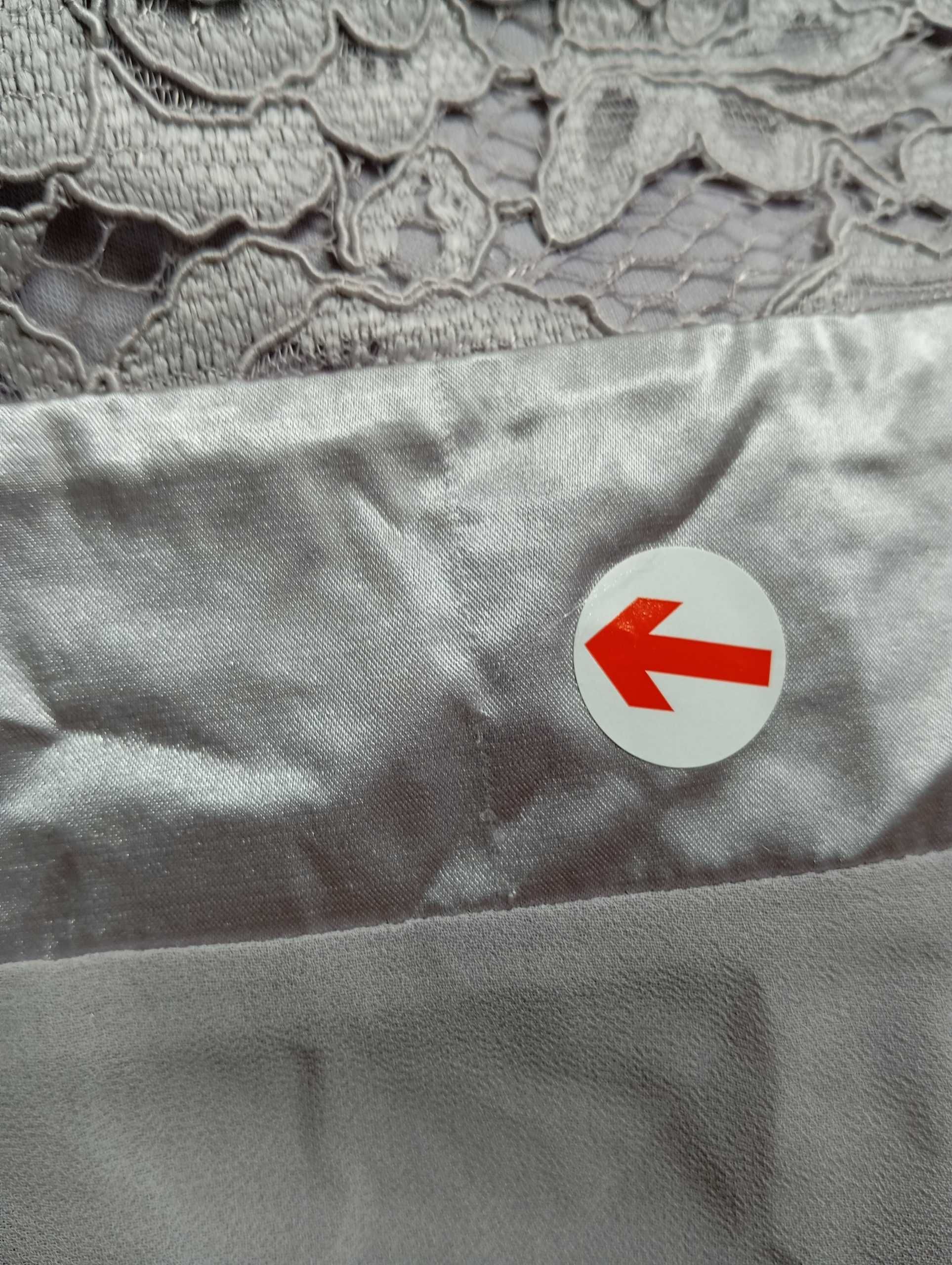 TFNC Bridesmaids Szara szyfonowa sukienka maxi M