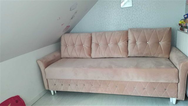 RATY sofa uszak rozkładana funkcja spania kanapa łóżko 140x200 GLAMOUR