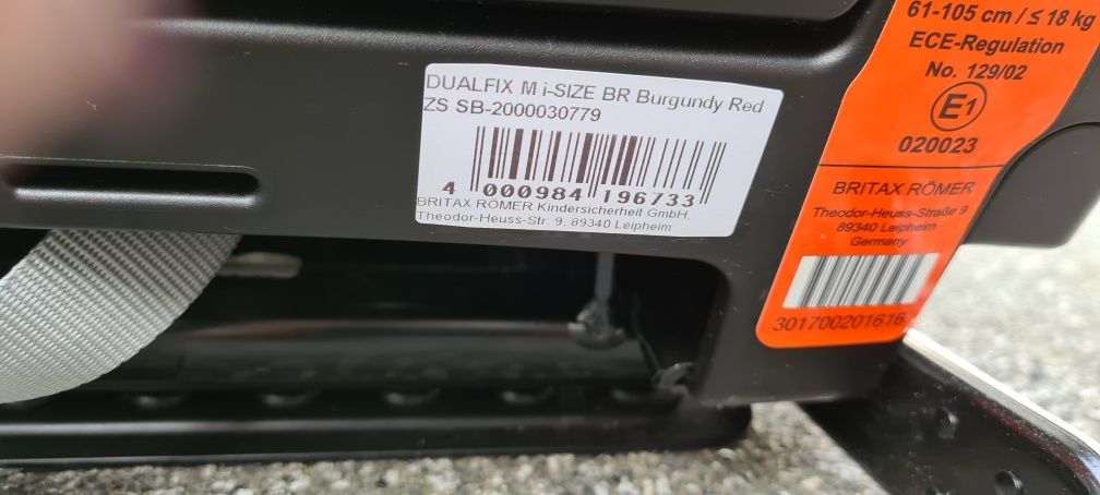 Fotelik z bazą 61-105cm < 18kg Britax dualfix m i-size