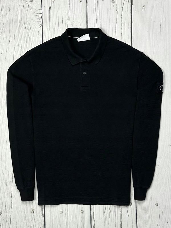 Calvin Klein Koszulka Longsleeve Polo Męska Logowana na Ramieniu r. L