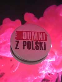 Znaczek / przepinka do odzieży, torby „Dumni z Polski”