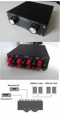 Audio selektor 2 wzmacniacze 2 pary kolumn switch