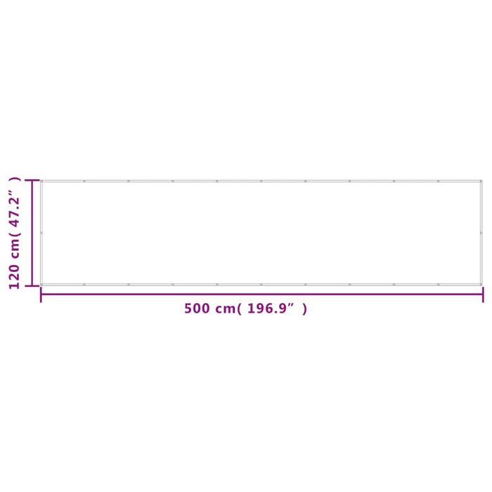 Vidaxl Parawan Balkonowy, Jasnoszary, 120X500Cm, 100% Poliester Oxford