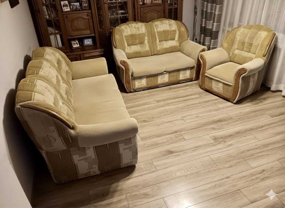 Zestaw kanap 3,2,1 - wypoczynek sofa i fotel do salonu