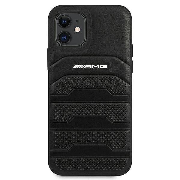 Etui AMG Leather Debossed Lines na iPhone 12 mini - czarne