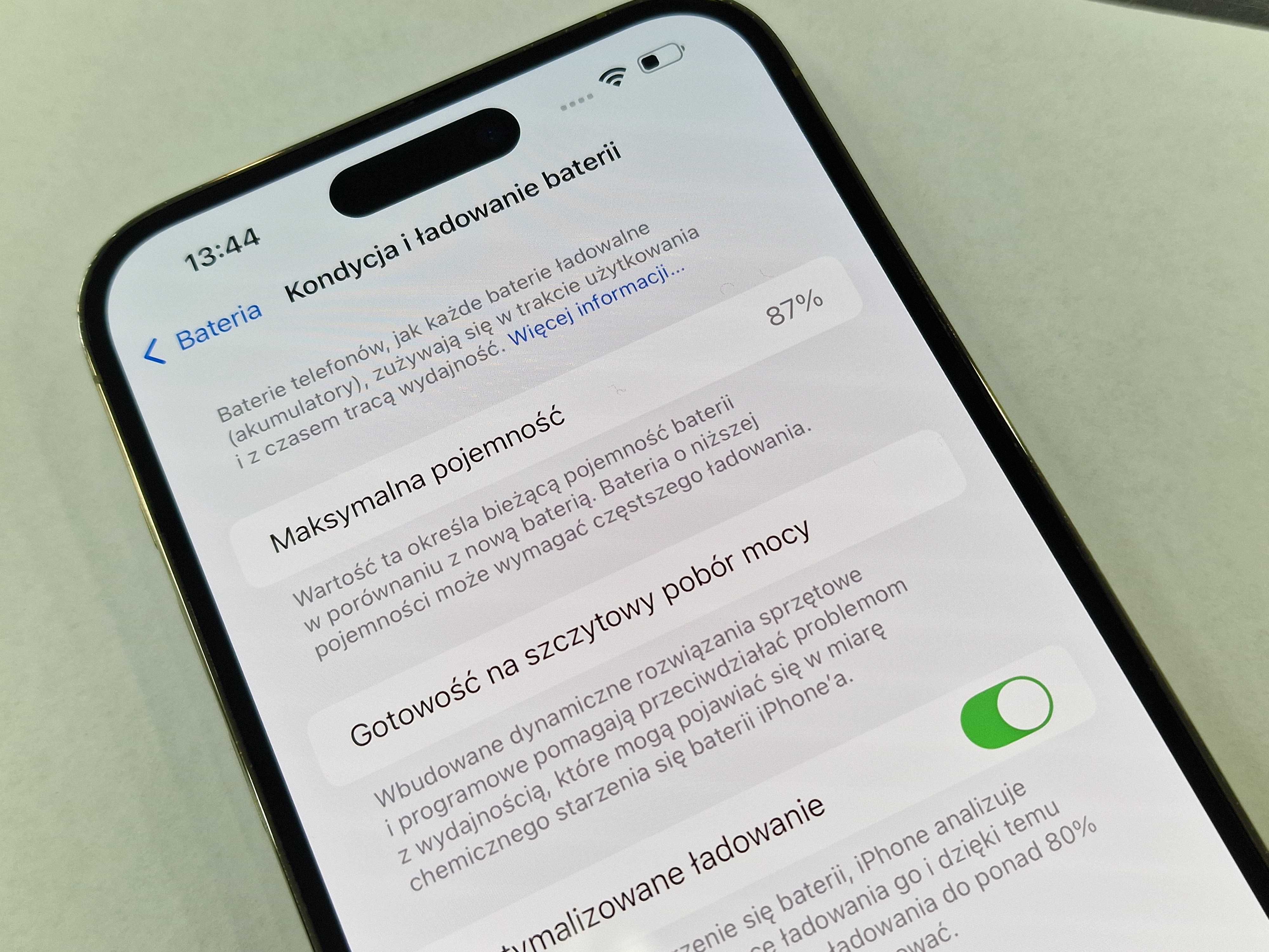 Iphone 14 PRO MAX 256GB/ Gold/ Złoty/ BAT 87%/ Grade A- + ładowarka