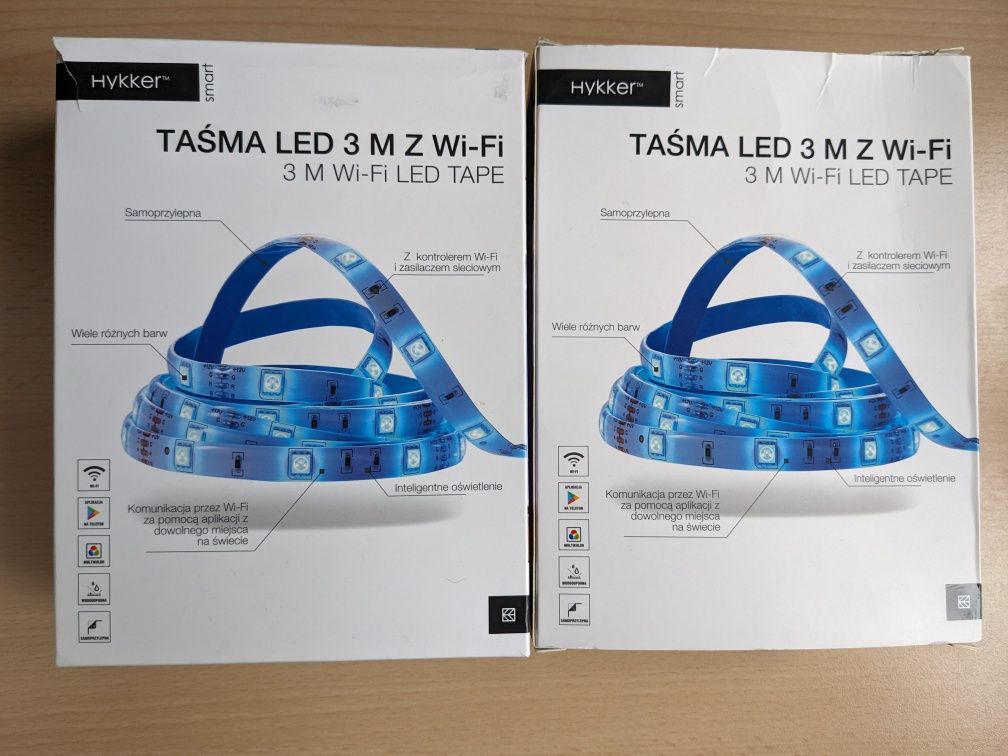 2szt Taśma LED 3M (6m) z Wi-Fi. RGB. Hykker. Gratisy w zestawie.