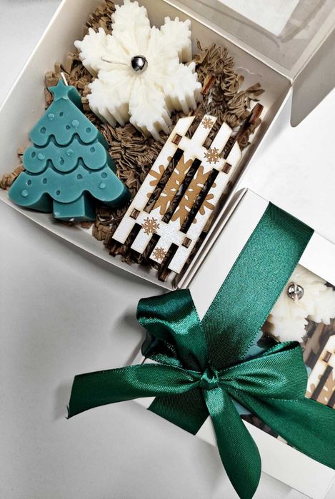 Zestaw prezentowy świąteczny świece + zawieszka na choinkę, prezent, u