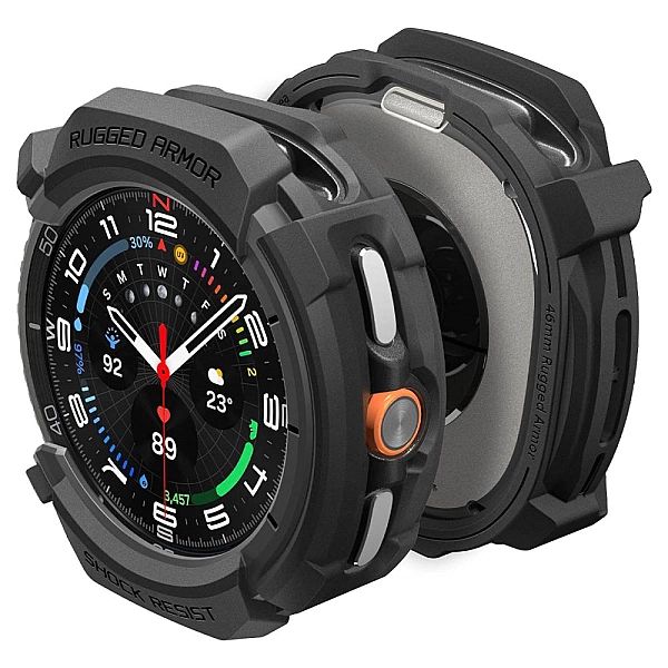 Spigen Rugged Armor Samsung Galaxy Watch 8 Classic (46 Mm) Matte Black