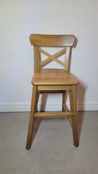 Krzesło IKEA Ingolf dla dzieci, brązowe.