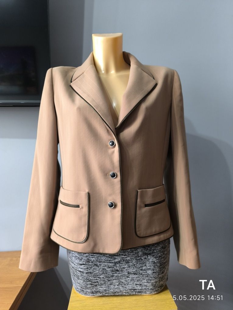 Marynarka 12 L 14 xl żakiet blezer camel krótki elegancki codzienny
