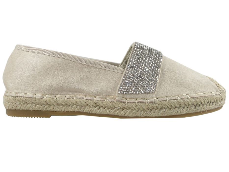 Beżowe espadryle zamszowe z cyrkoniami  40