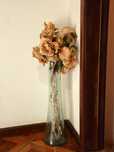 jarra de vidro 60 cm altura com flores