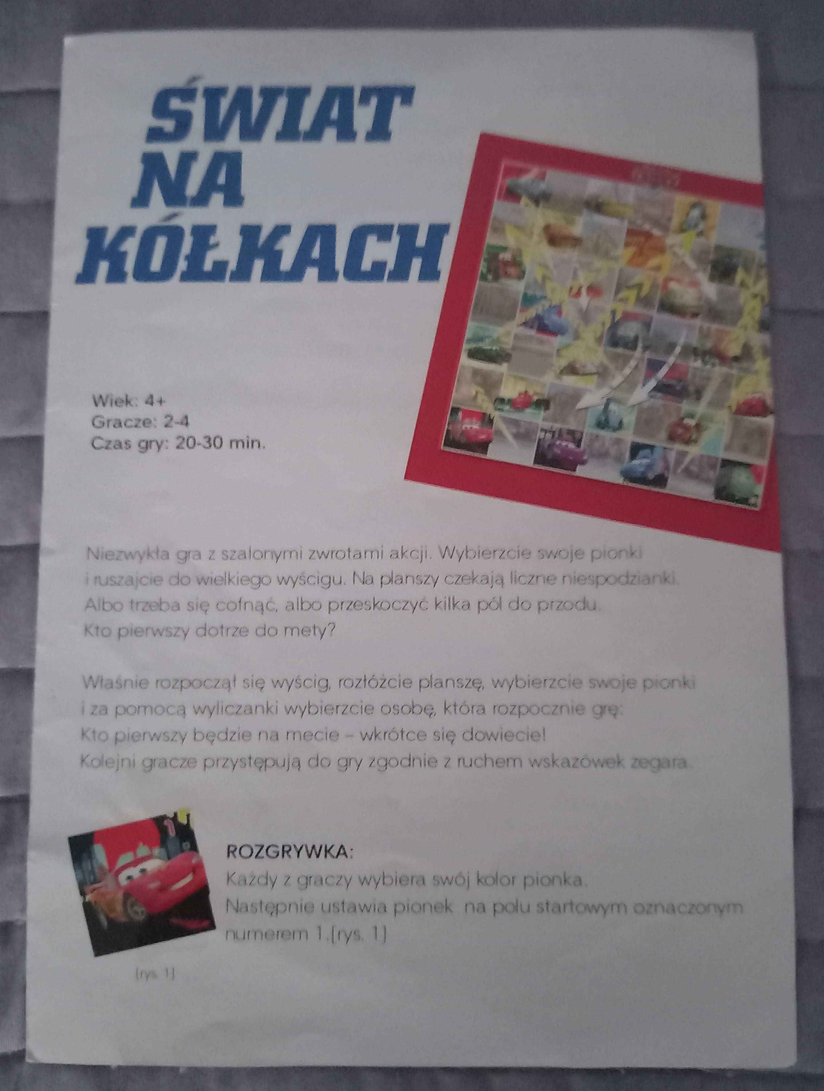 Gra planszowa Cars "Zwariowany wyścig" i "Świat na kółkach".