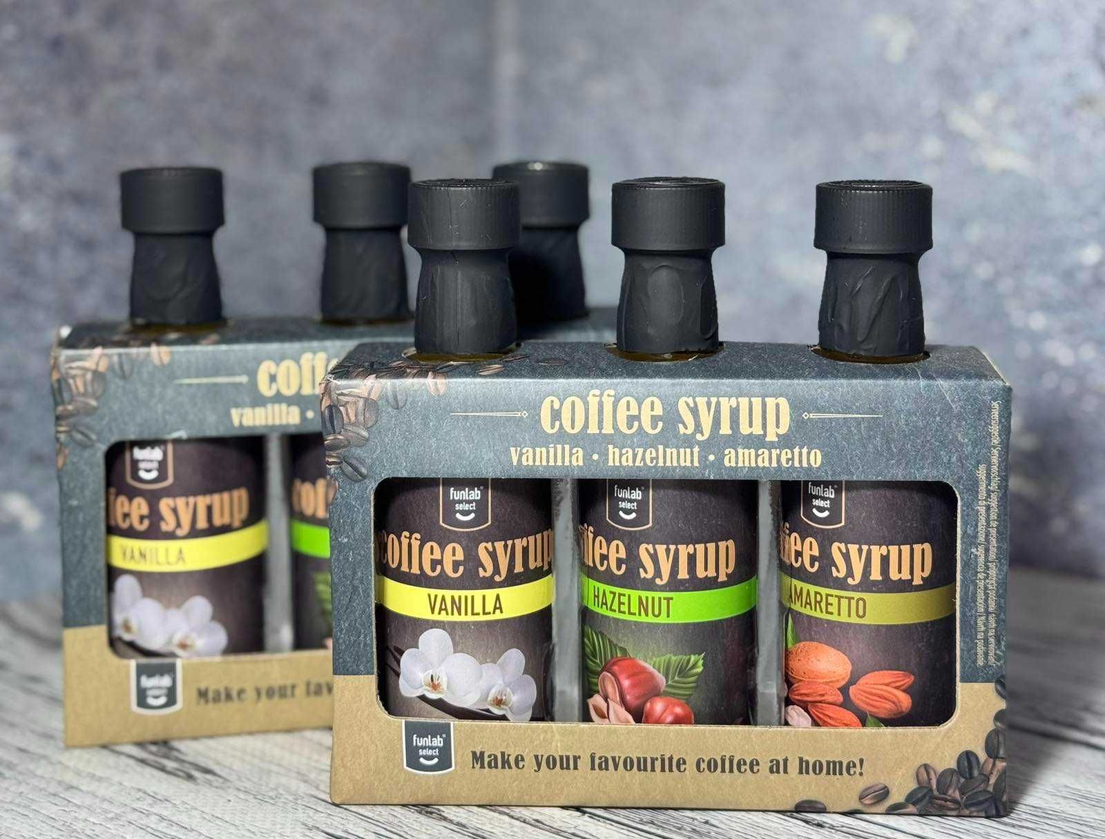 Сиропи до кави Coffee Syrup ваніль,горіх,амаретто 3*45 мл