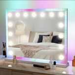 58x46 cm Lustro do makijażu LED z przednim paskiem świetlnym RGB
