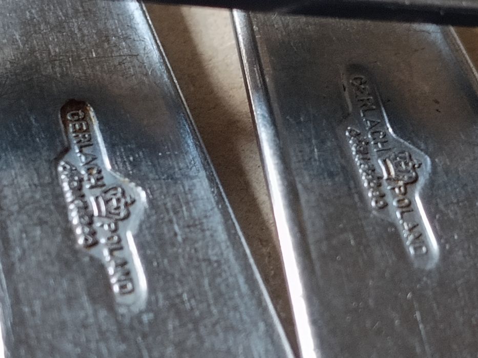 PRL. Sztućce Gerlach zestaw 12 sztuk, wzór Kłos.