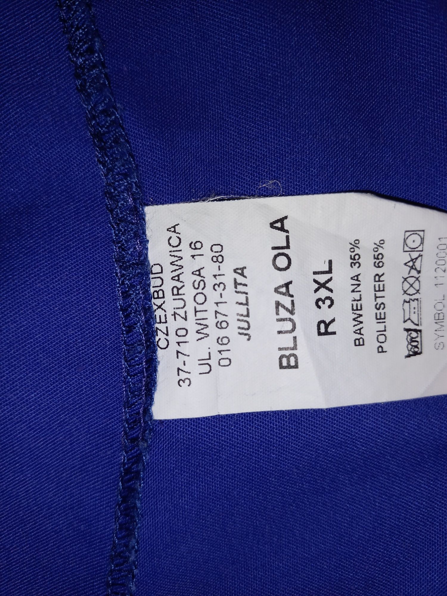 Niebieski mundurek damski | r. 46 (3XL) | Jullita - Bluza Ola