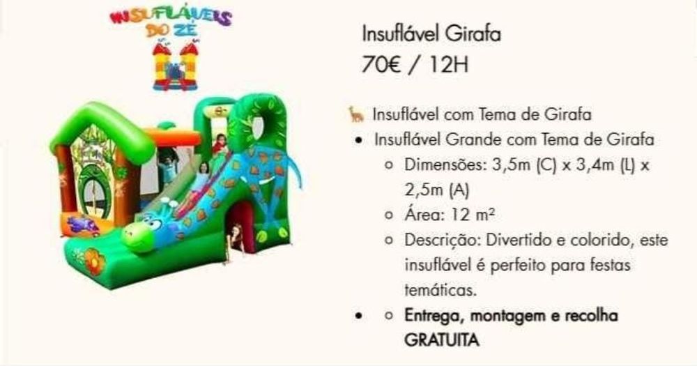 Insufláveis aluguer