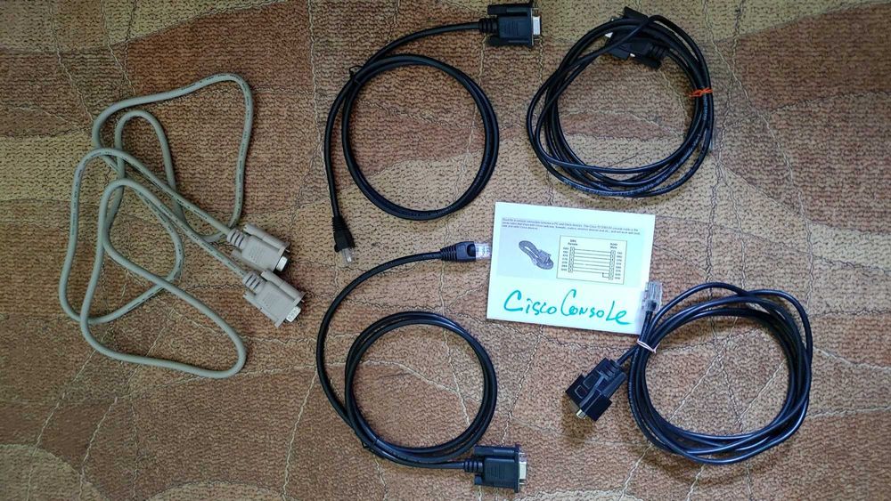 Консольні кабелі CISCO RJ45-DB9f  та DB9f - DB9m