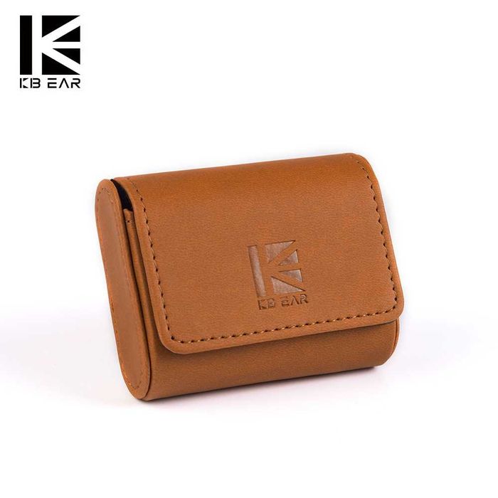 ⇒ KBEAR Leather Case (Brown) - футляр кейс для хранения IEM наушников
