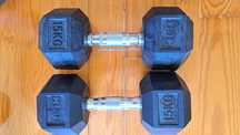 2 x halteres hexagonais 15 kg