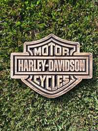 Placa Harley Davidson em madeira