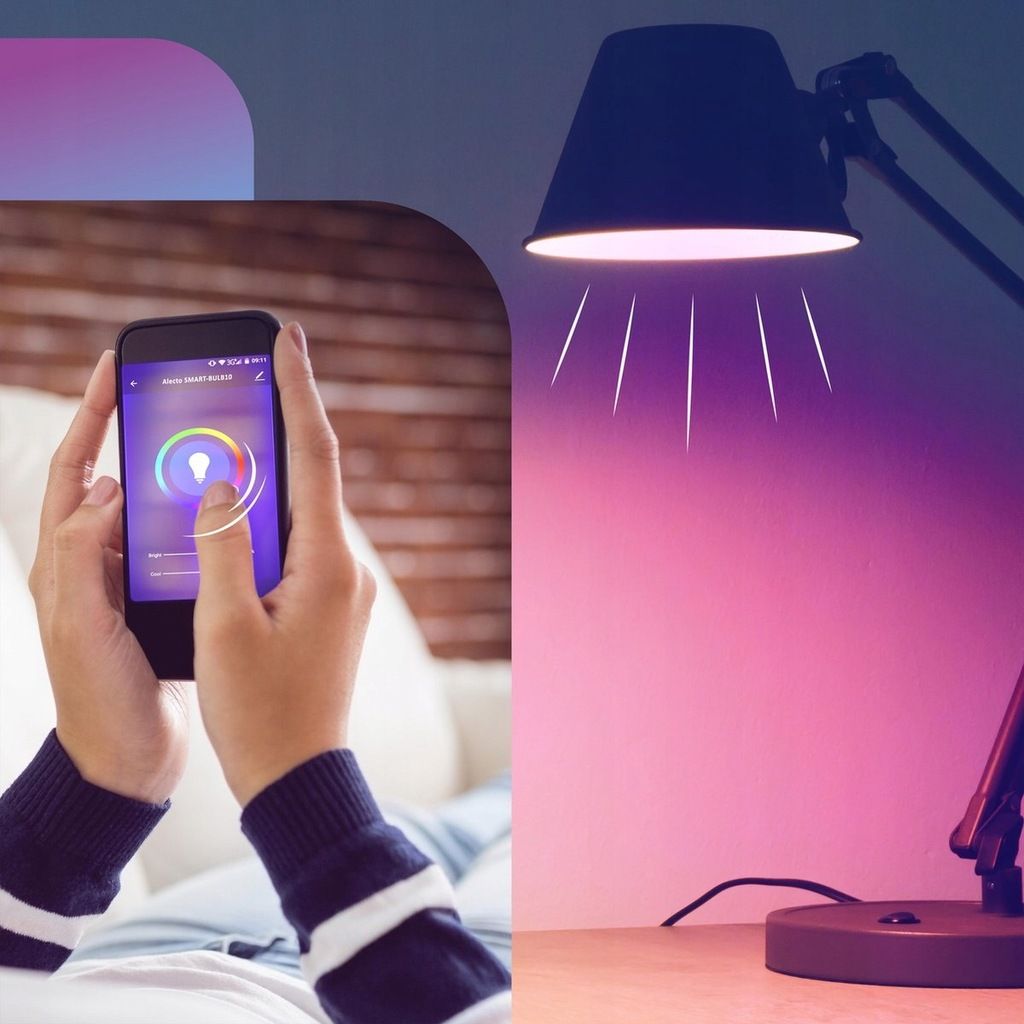 Żarówka LED RGB + Biały Smart Wifi APP E27 6W Alecto 600lm Alexa