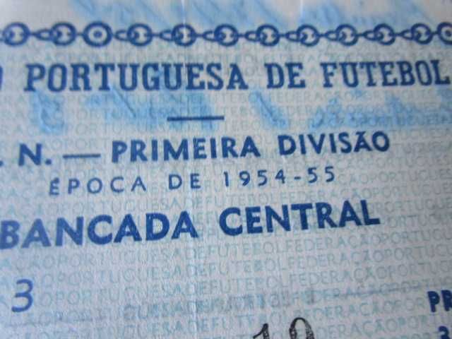 bilhete futebol campeonato nacional  1954 Académica Coimbra Porto FCP
