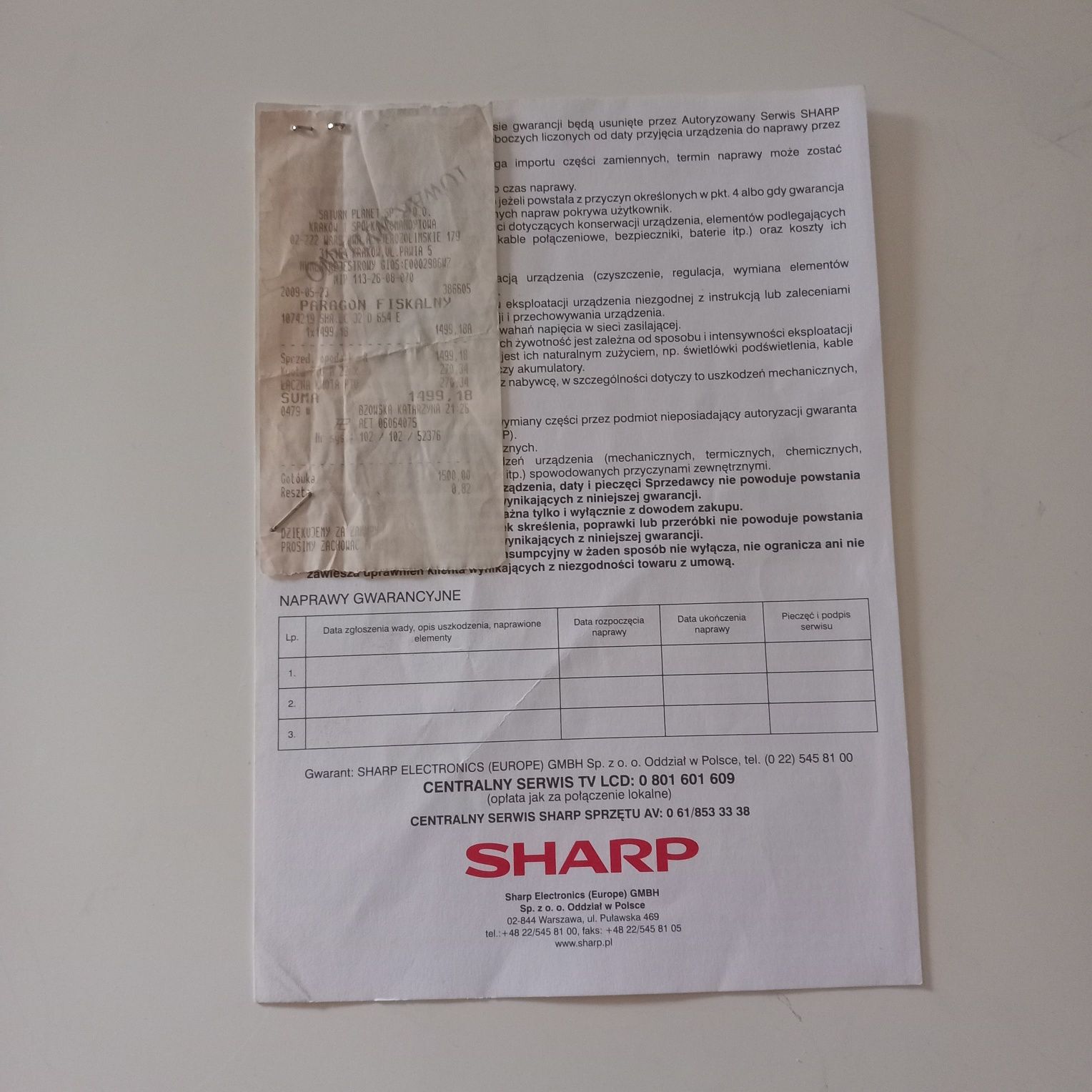 Telewizor Sharp instrukcja obsługi