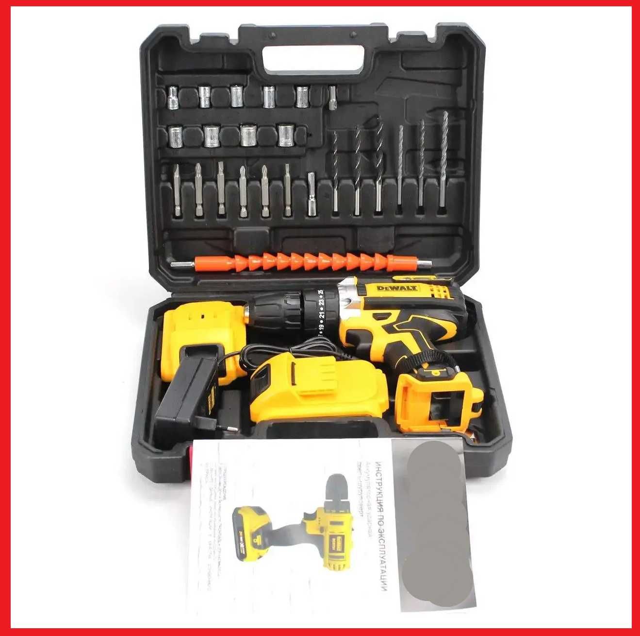 Шуруповерт DeWALT DCF680G2F (12V, 2AH) с набором инструментов.