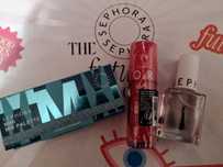 Zestaw! Nowe! SEPHORA paletka turkusy +błyszczyk +odżywka do paznokci