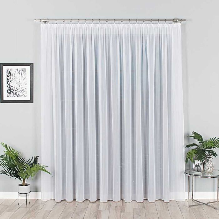 firana z woalu gotowa 500 x 250 cm biała /skracanie w cenie/ firanka