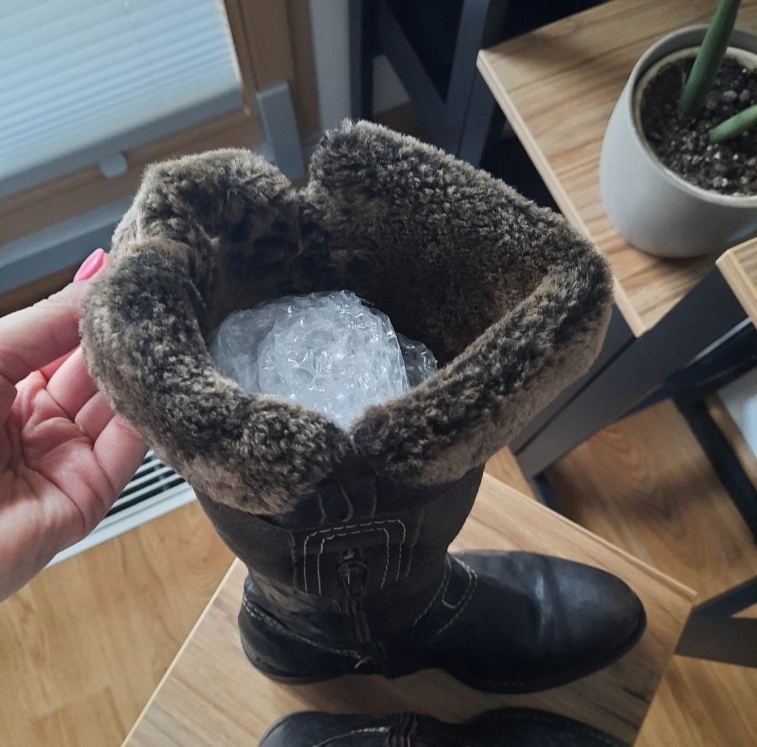 Buty Manas włoskie z futrem merynosa kozaki śniegowce