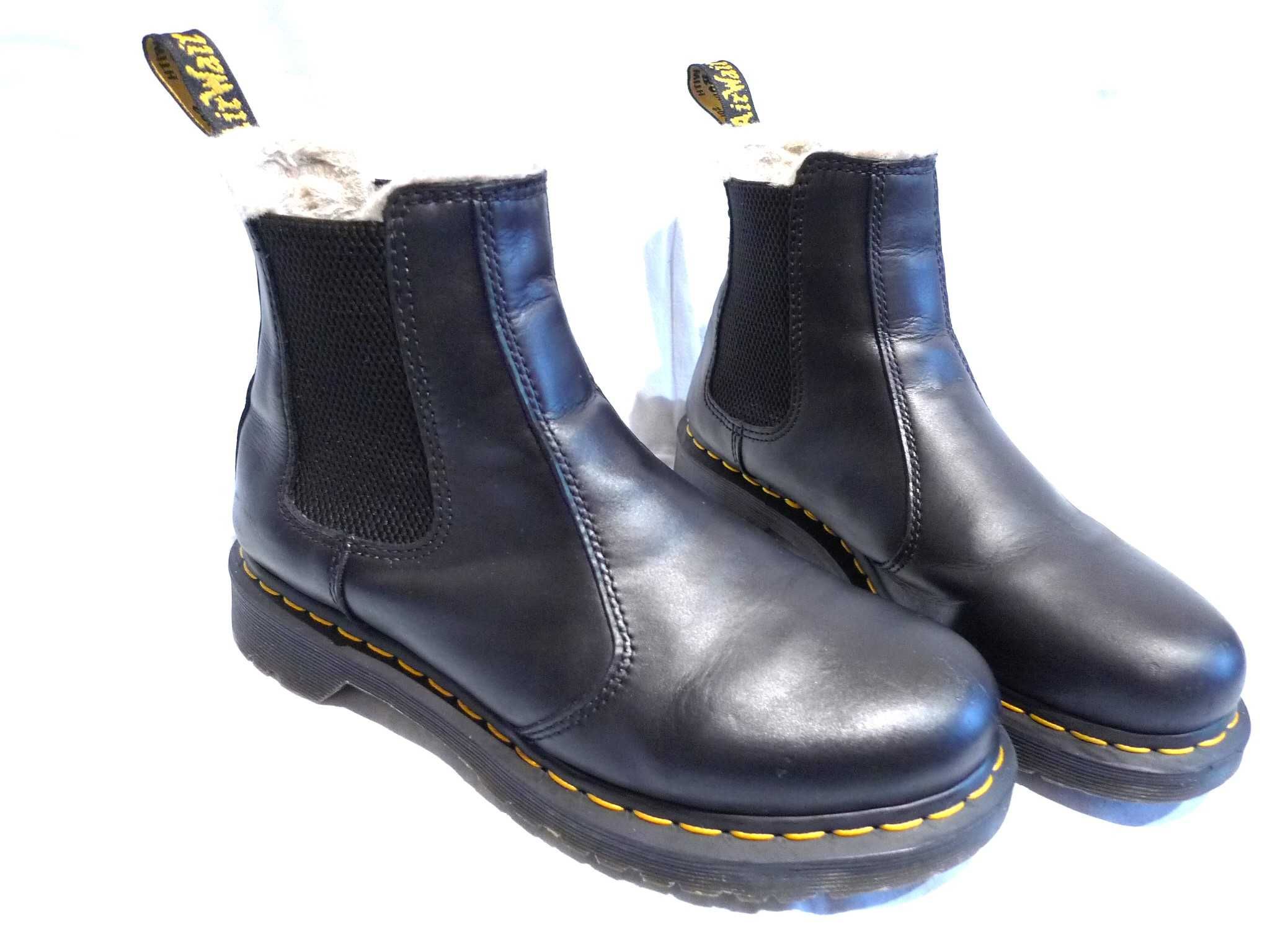 Dr MARTENS Leonore r41/26,5cm Sztyblety skórzane ocieplane botki glany