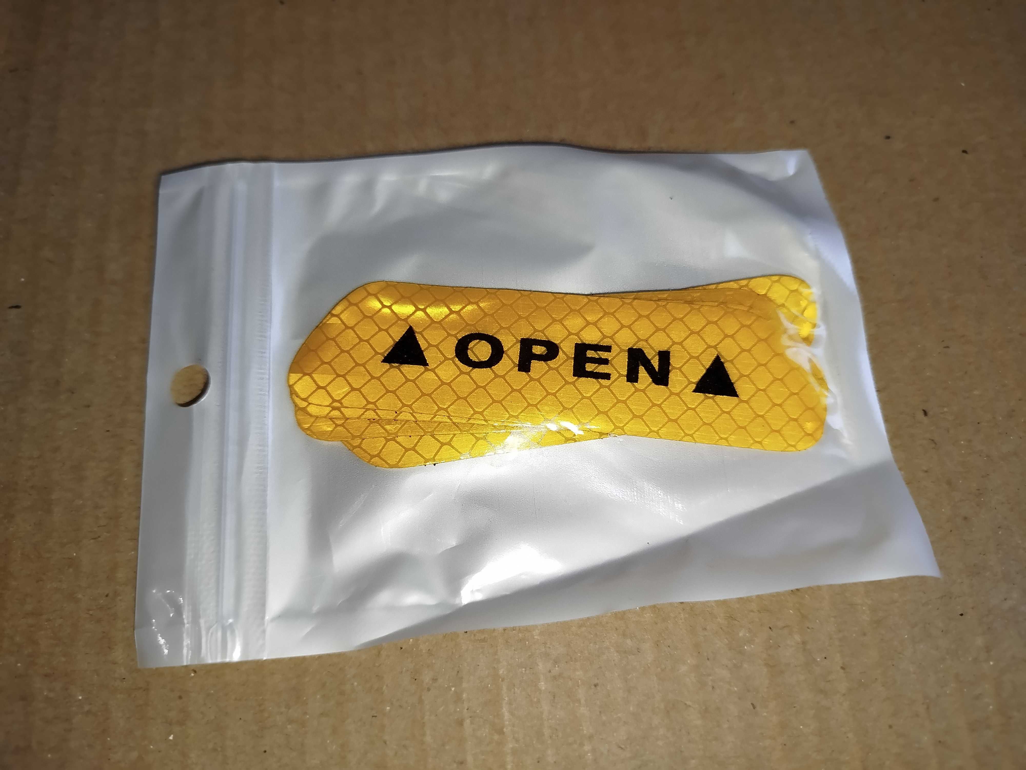 Світловідбиваючі наклейки жовті Open