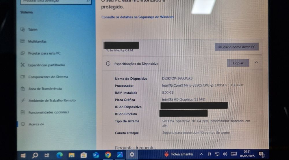 POS ecrã touch screen i5 RAM 8 Gb Windows 10 ativado
Descrim